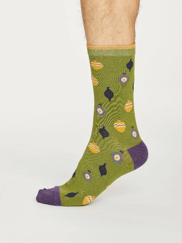 Premium Cotton Comfort Socks-Bauble Spot Socks - Olive