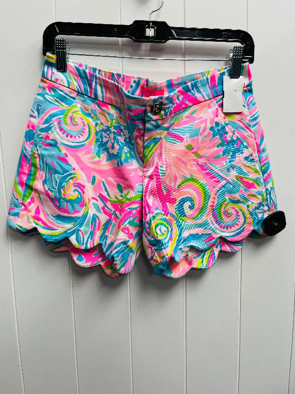 Custom Embroidered Shorts-Shorts Designer By Lilly Pulitzer In Blue & Pink, Size: 2