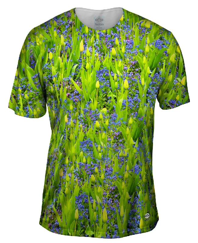 Trendy Striped T-Shirt-Audley Garden Flowers