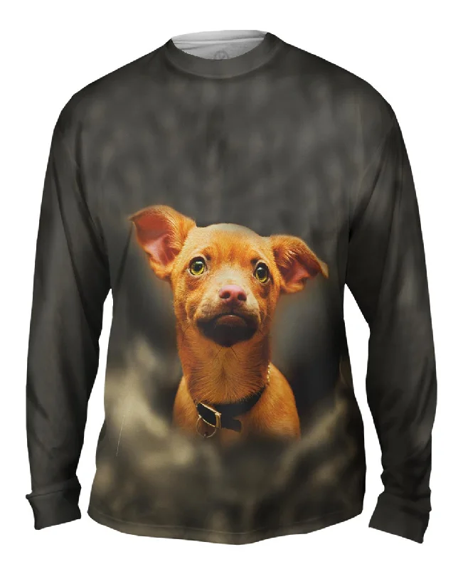 Premium Casual Long Sleeve Shirt-Chihuahua Smoke Puppy