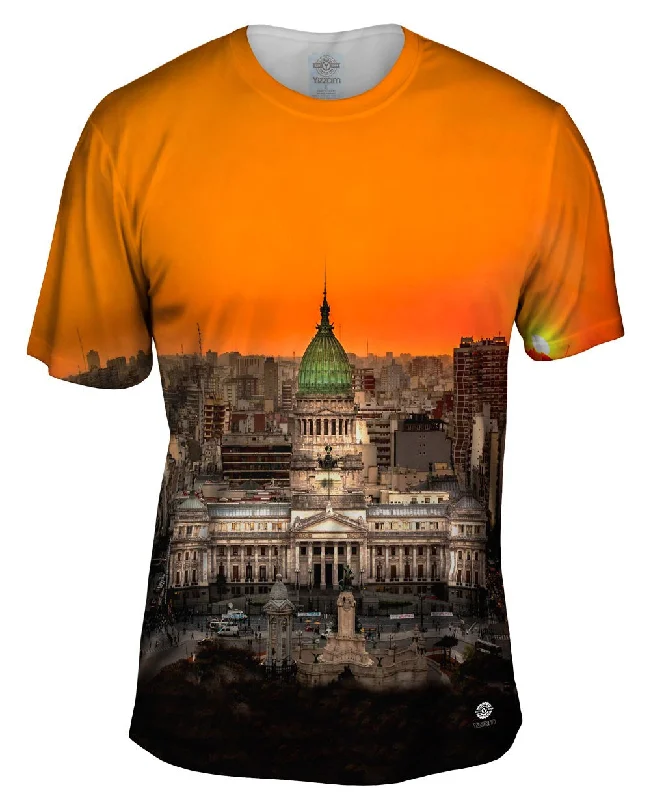 Fashionable Patterned T-Shirt-Argentine National Congress Palace Buenos Aires