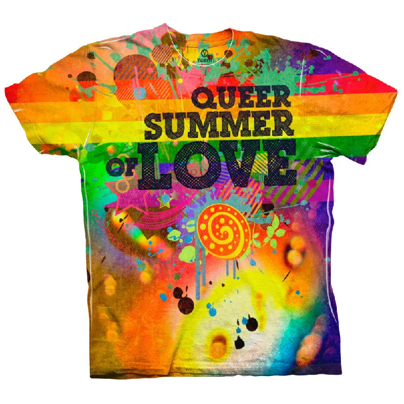 Classic Text Print T-Shirt-Queer Summer