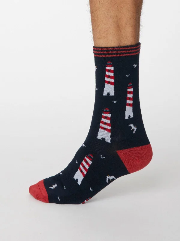 Stylish Emoji Socks-Pesca Socks - Dark Navy