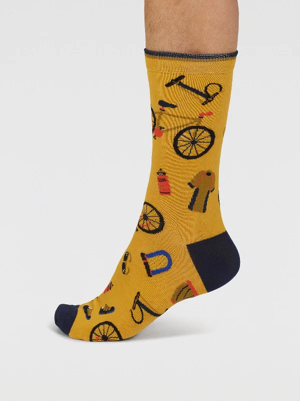 Comfortable Low-Cut Socks-Griffen Bike Parts Organic Cotton Socks - Cumin Yellow