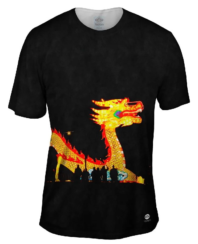 Comfortable Slim Fit T-Shirt-China Festival Of Lights Dragon