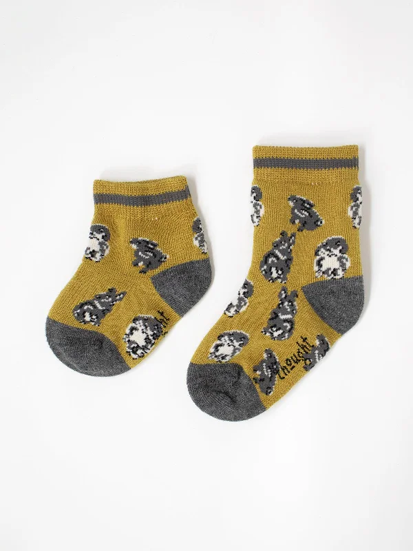 Trendy Retro Socks-Ennette Rabbit Baby Socks - Yellow