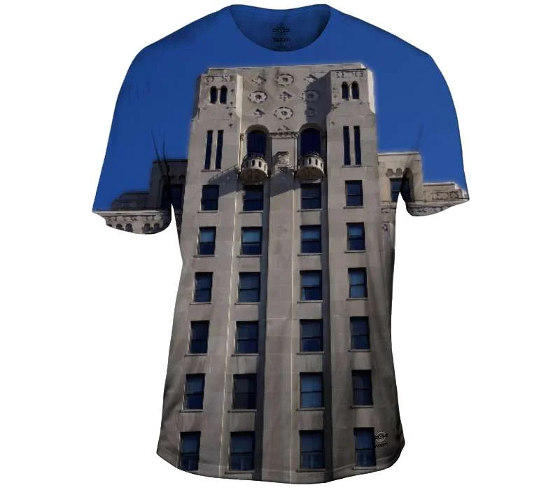 Comfortable Ribbed T-Shirt-Facade in Blue