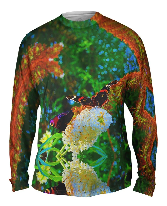 Soft Stretch Long Sleeve-Colorful Flower Butterfly