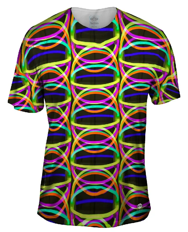 Comfortable Soft Touch T-Shirt-Glowsticks Globe Pattern