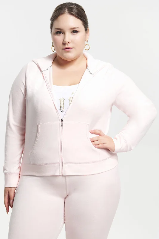 Comfortable Long Sleeve Hoodie-Plus-Size Classic Cotton Velour Hoodie