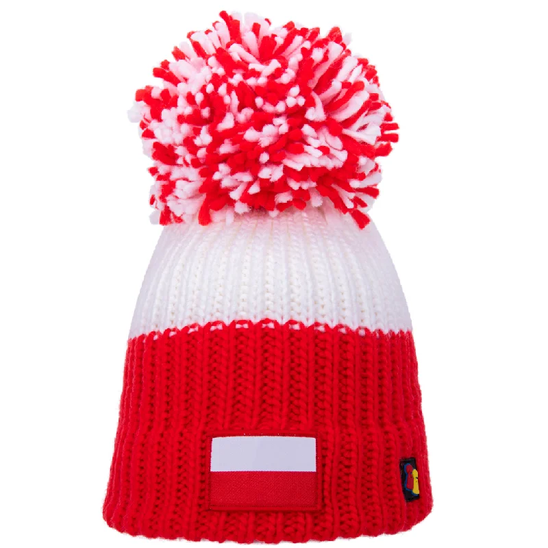 Trendy Embroidered Cap-Poland Big Bobble Hat