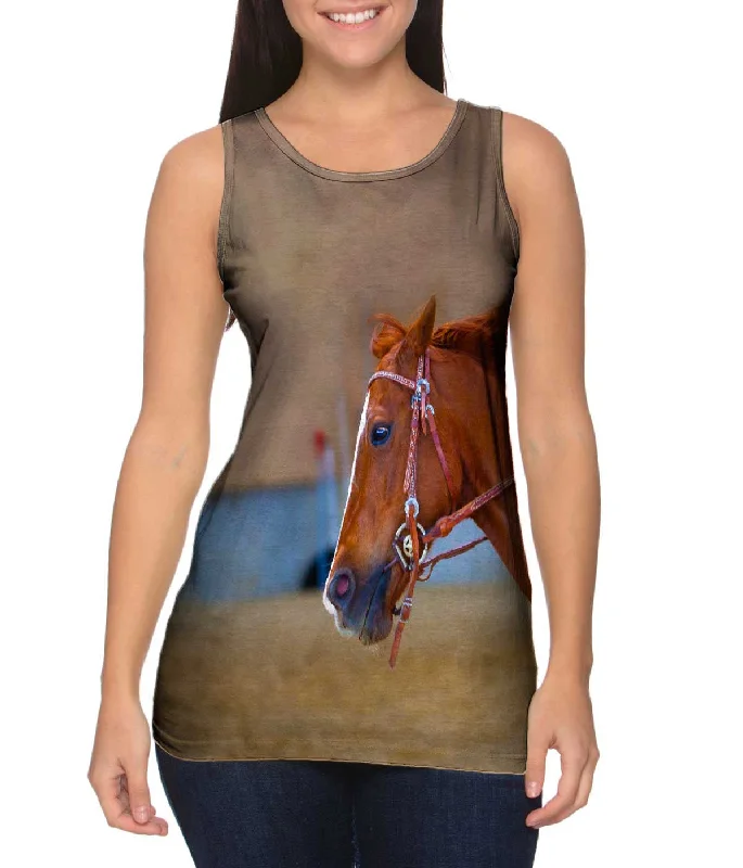 Stylish Mesh Tank Top-Joyous Race Horse