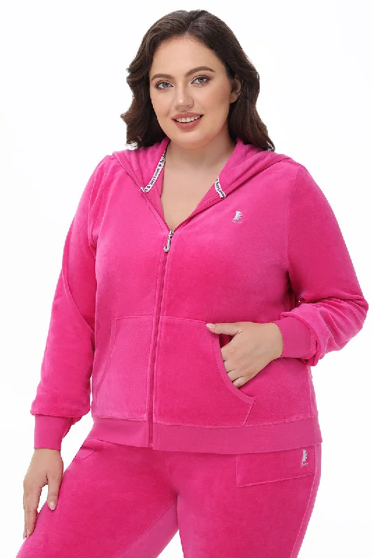 Trendy Oversized Pullover Hoodie-Plus-Size Scottie Cotton Velour Hoodie