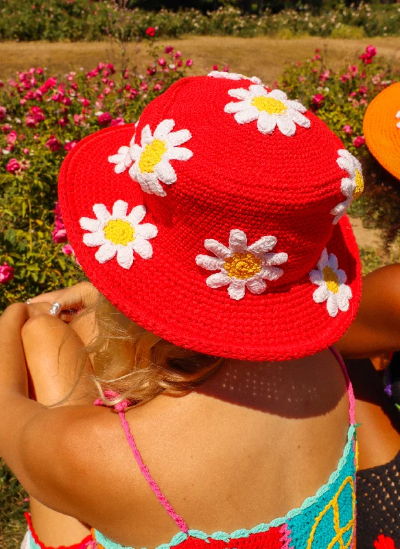 Premium Outdoor Hat-RED DAISY HAT