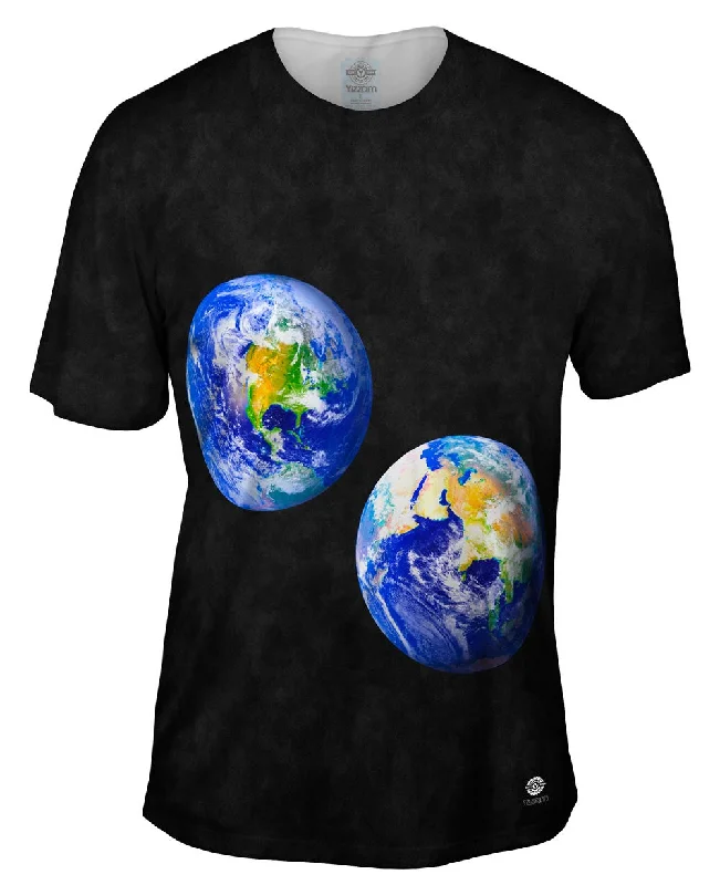 Custom Printed Logo T-Shirt-Earth Blue Marble 2001