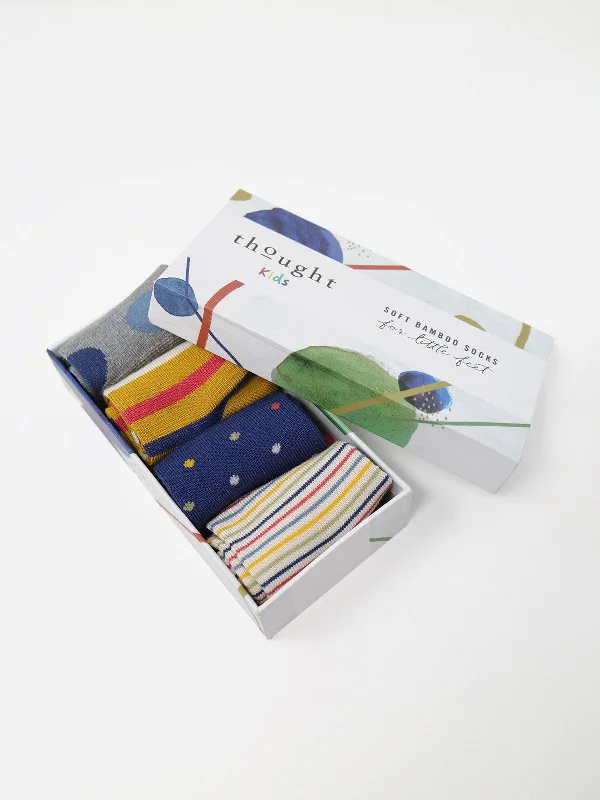 Stylish Patterned Socks-Shay Babies 4 Socks Gift Box - Multi