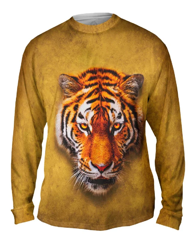 Stylish Mock Neck Long Sleeve-Tiger Face