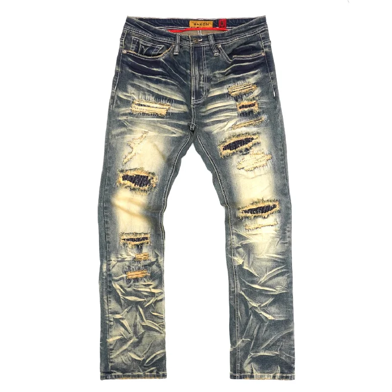 Comfortable Sweatpants-M1903 Montego Jeans w/ Underlay - Dirt