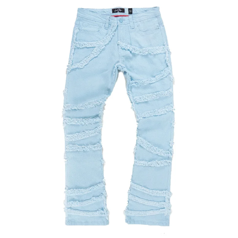 Trendy Fashion Pants-F1705 Leon 36" Stack Jeans - Blue