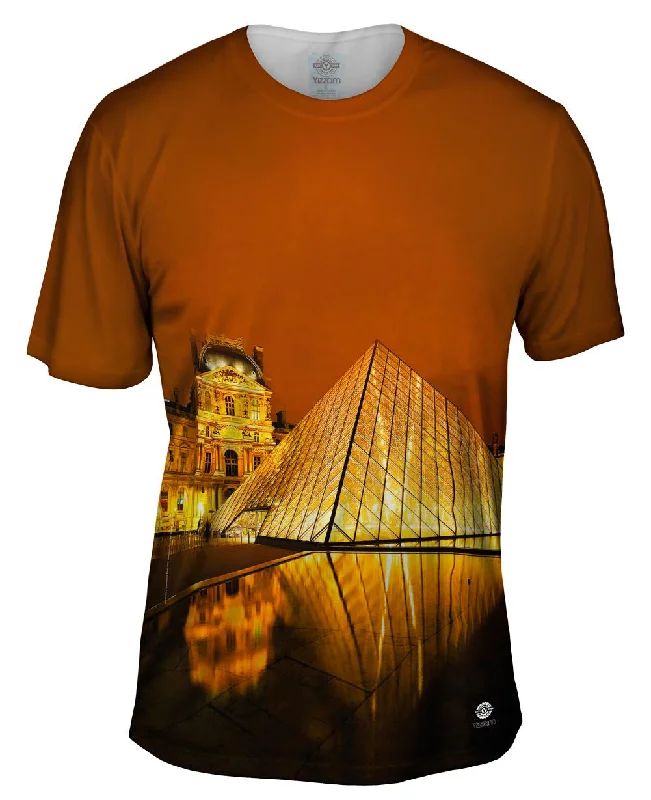 Trendy Striped T-Shirt-Louvre Golden Glow Paris