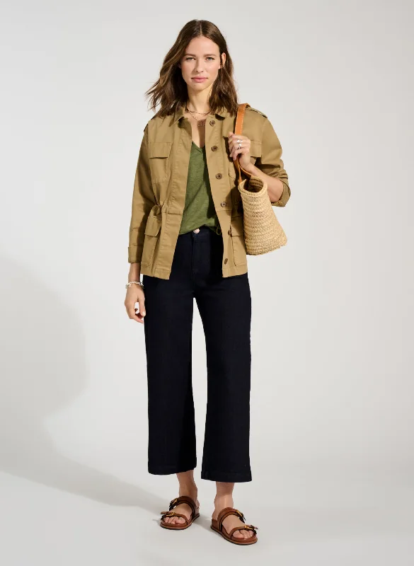 Classic Khaki Pants-Baukjen Organic Denim Wide Crop Pocket Front Jeans