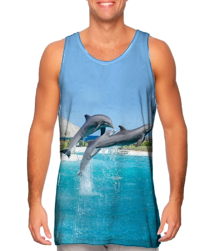 Relaxed Fit Mesh Vest-Jumping Dolphin