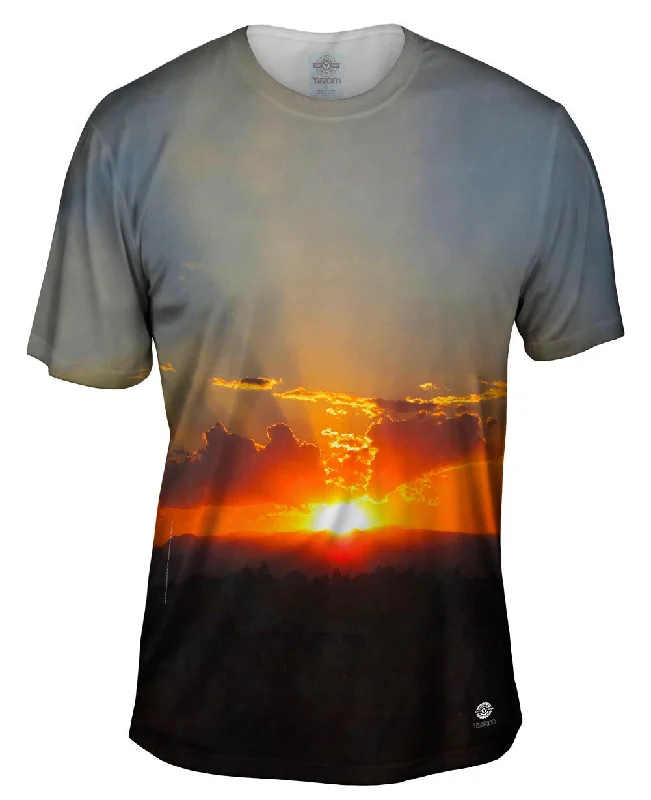 Relaxed Fit T-Shirt-Sunset Over The Mountains