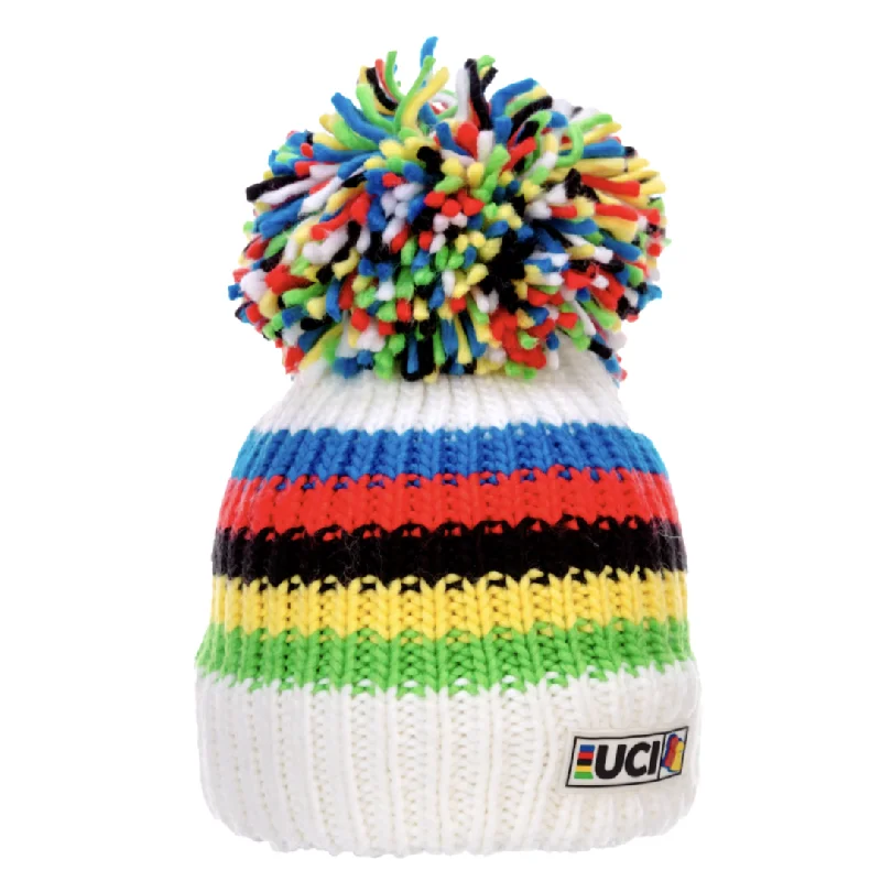 Comfortable Waterproof Hat-UCI White Rainbow Stripes