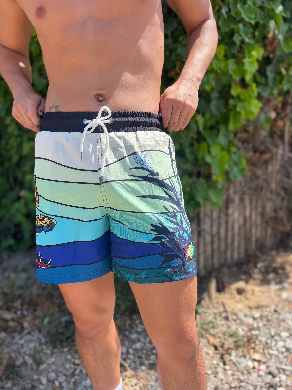 Relaxed Fit Basketball Shorts-CROCODILIA 5" Men's Shorts