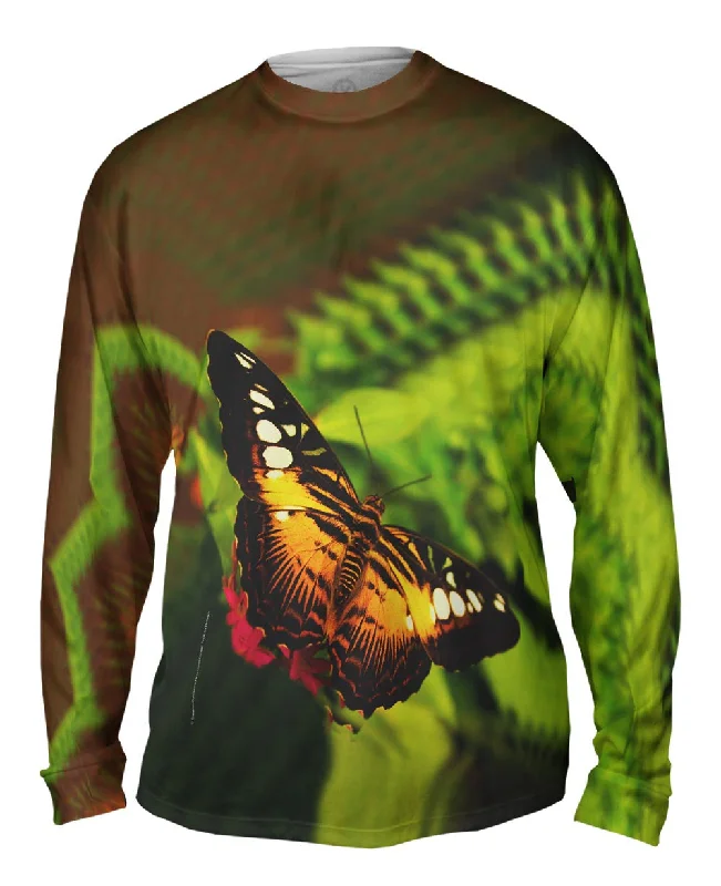 Fashionable Layered Long Sleeve-Colorful Dark Orange Butterfly