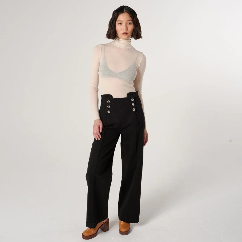 Comfortable Track Pants-Seventy + Mochi Marie Sailor Black Jeans