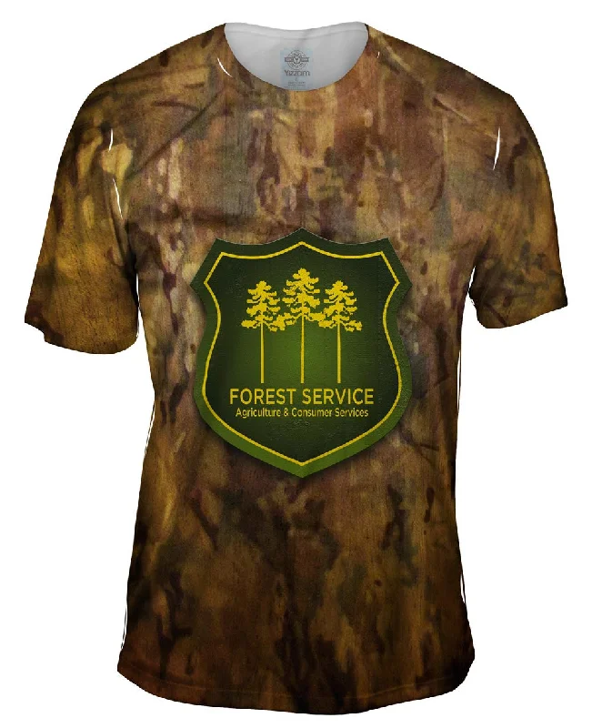 Custom Embroidered T-Shirt-Forest Service Brown Camo