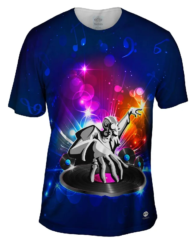 Stylish V-Neck T-Shirt-Edm Rock The Beat