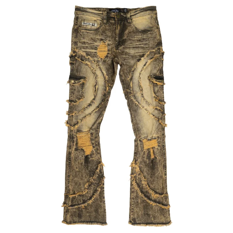 Trendy Denim Jeans-F1767 Tascotto Stacked Jeans - Olive