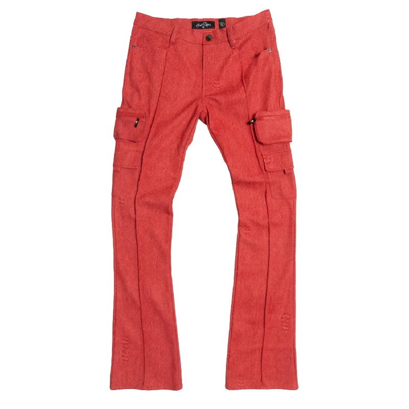 Trendy Leather Pants-F2789 CASA DE PU Pants - Red