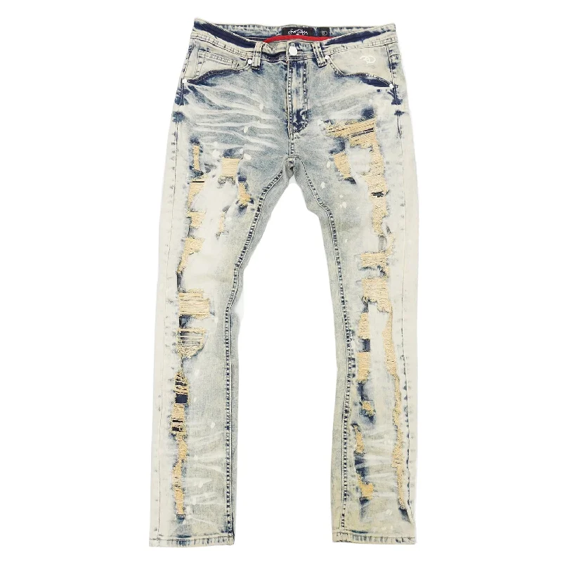 Comfortable Wide-Legged Pants-F1722 FROST Ripped Jeans - Dirt