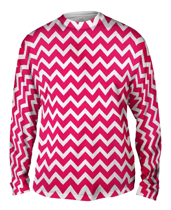 Comfortable Wool Blend Long Sleeve-Chevron Thick Pink