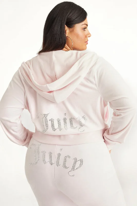 Classic Pullover Hoodie-Plus-Size OG Big Bling Velour Hoodie