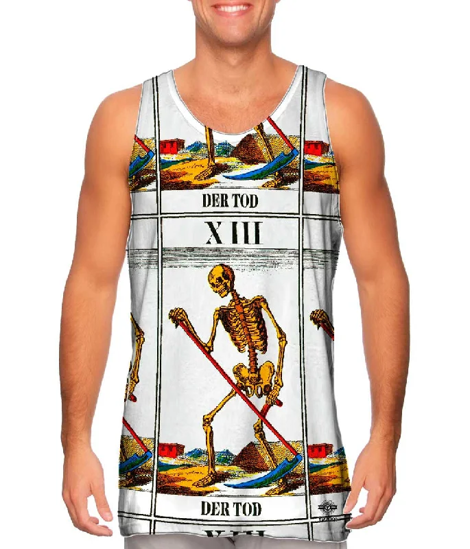 Custom Embroidered Tank Top-Johann Georg Rauch - "Tarot card Der Tod" (1831)