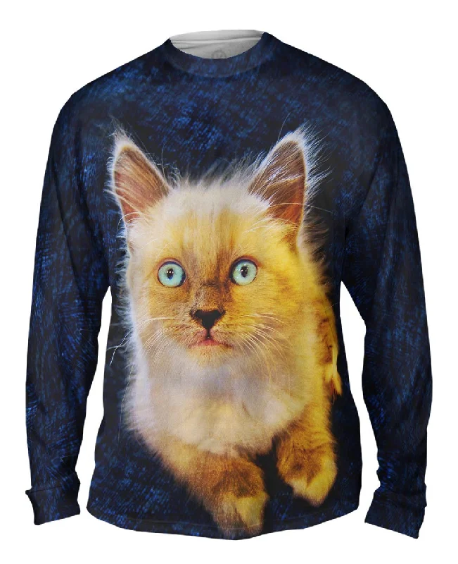 Stylish Embroidered Long Sleeve-Blue Couch Kitten