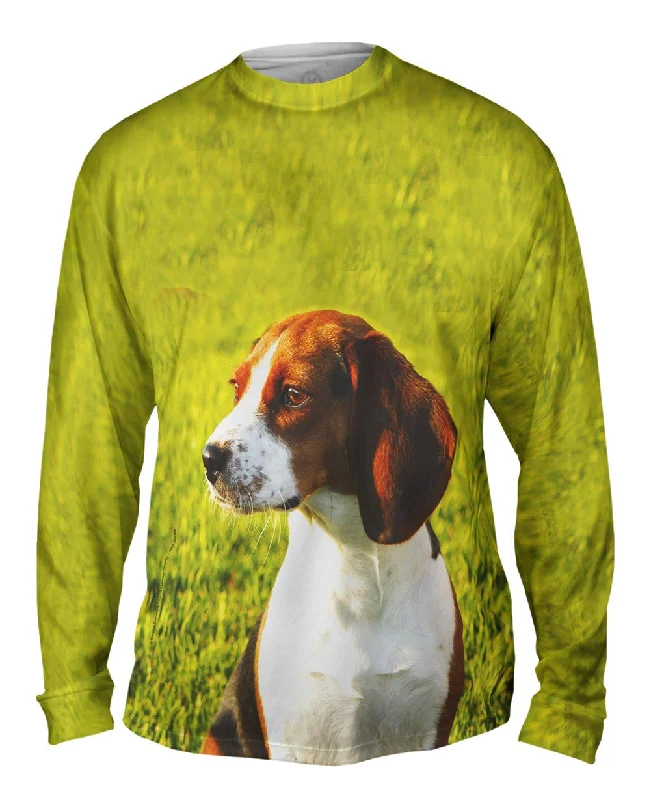 Custom Graphic Long Sleeve Tee-Brown Eared Beagle Regal