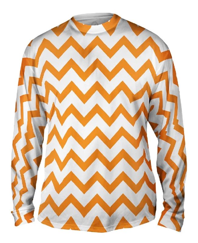 Trendy Slim Fit Long Sleeve Shirt-Chevron Orange Medium