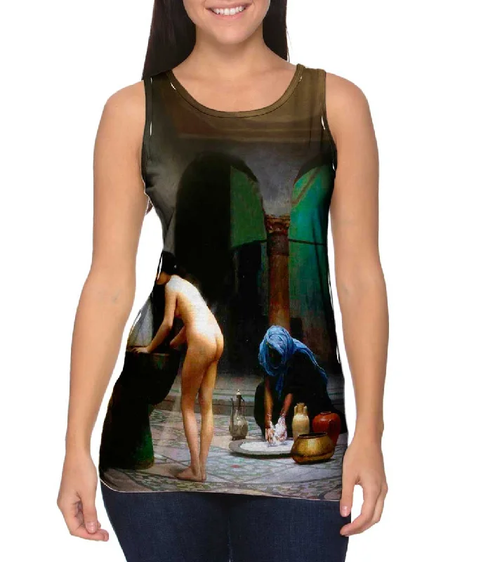 Custom Graphic Sleeveless-Jean-Leon Gerome - "Moorish Bath Turkish Woman Bathing" (1870)