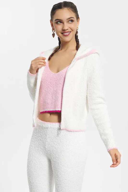 Comfortable Layered Hoodie-Boucle Sweater Hoodie