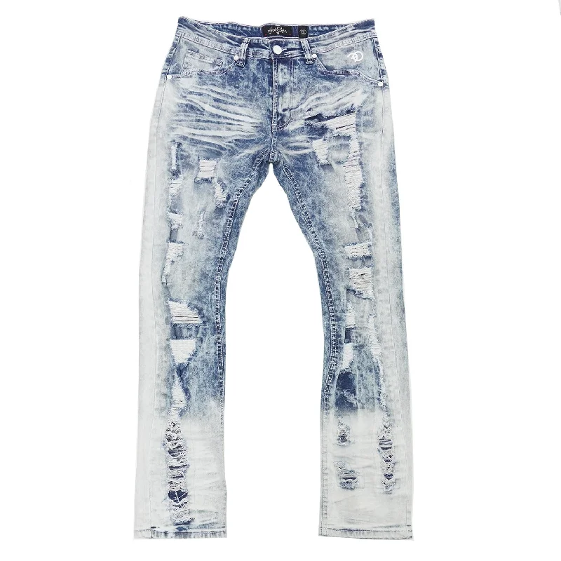 Stylish Bootcut Jeans-F1722 FROST Ripped Jeans - Light Wash