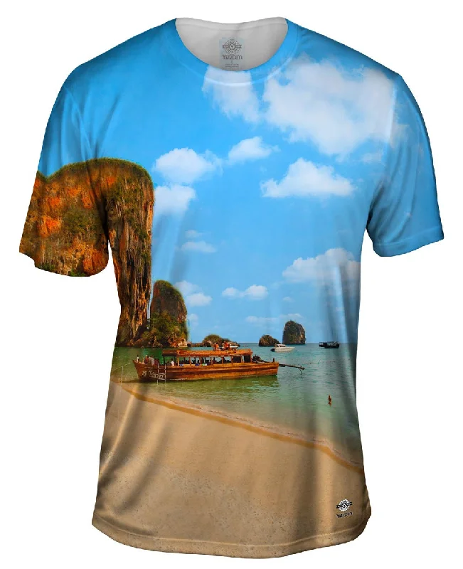 Custom Logo Print T-Shirt-Sandy Beach Dreams