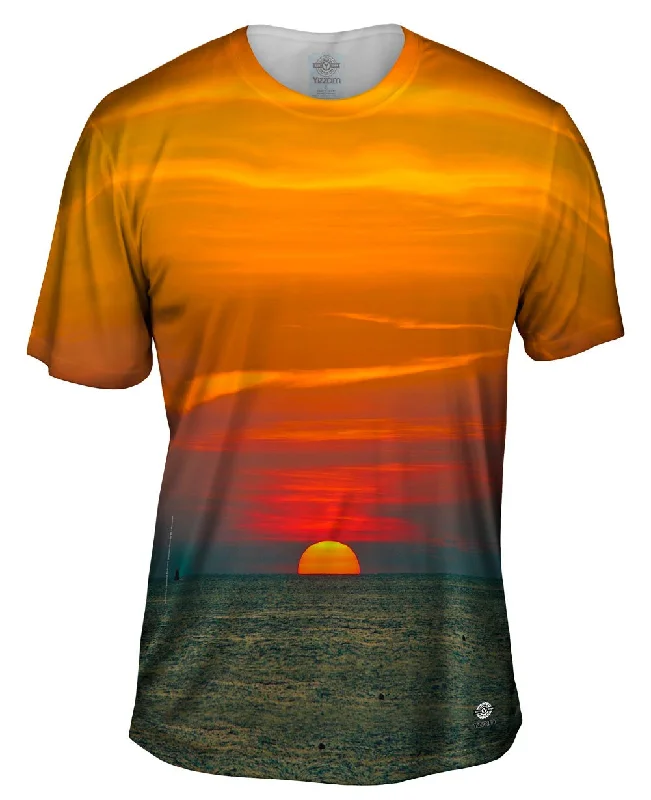 Comfortable Round Neck T-Shirt-Sunsets In Paradise