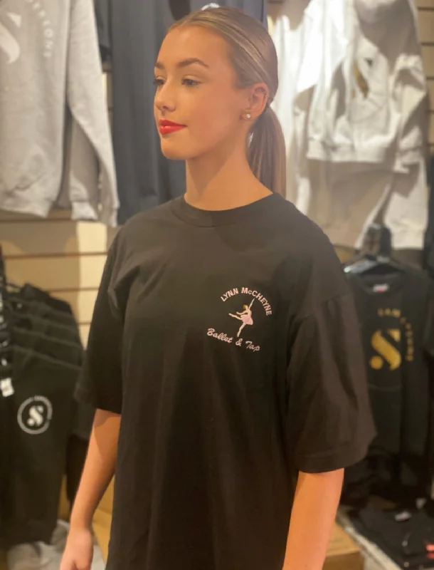 Stylish Printed Zip Hoodie-KIDS BLACK SANDERSONS  T SHIRT WITH LYNN MCCHEYNE BALLET & TAP BADGE