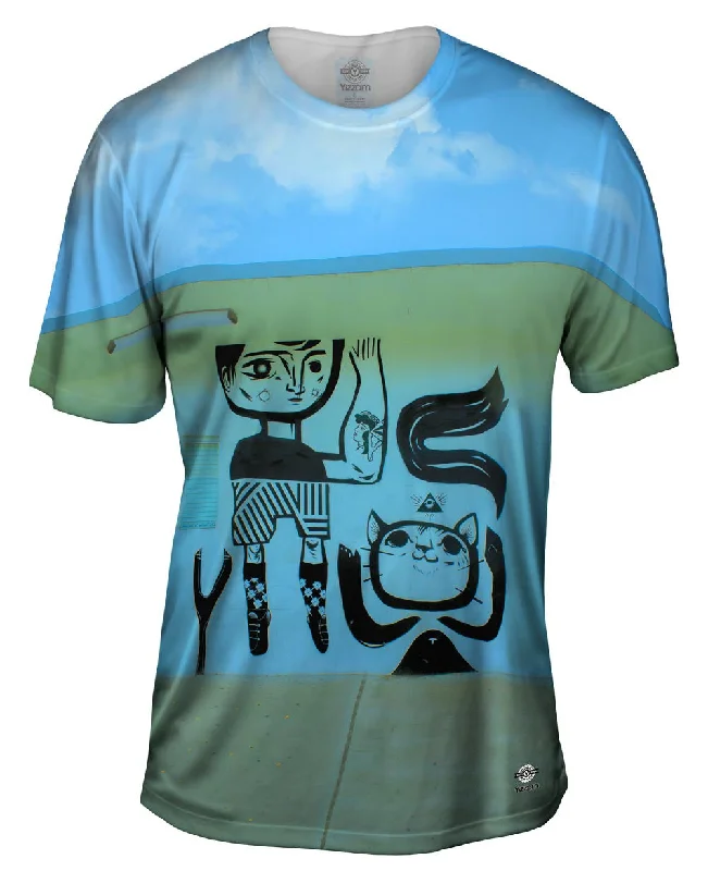 Soft Stretchable T-Shirt-New Tattoo Kitty Cat Graffiti Art Basel Miami 2013