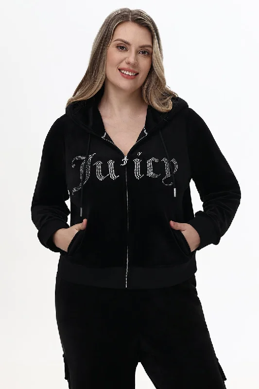 Casual Printed Hoodie-Plus-Size Front Bling Hoodie